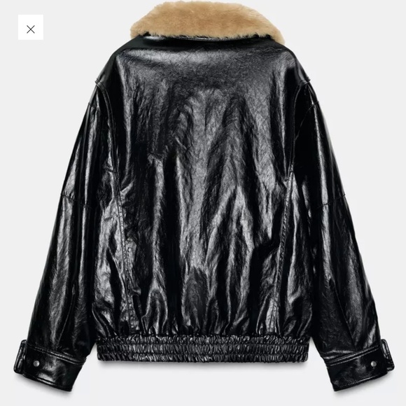 ZARA FAUX FUR COLLAR JACKET - NEW - Picture 2 of 14
